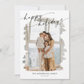 Minimalistische Weihnachten mit Fotokarte Einladung (Vorderseite)