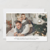 Minimalistische Weihnachten mit Fotokarte Einladung (Rückseite)