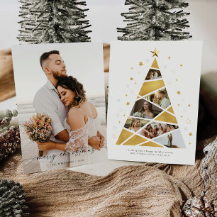 Minimalistische Weihnachten mit Fotokarte Einladung