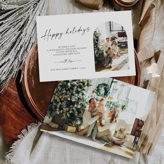 Minimalistische Weihnachten mit Fotokarte Einladung