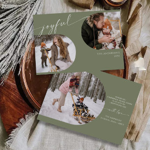 Minimalistische Weihnachten mit Fotokarte Einladung