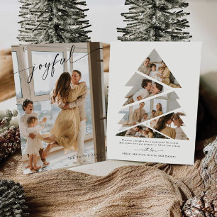 Minimalistische Weihnachten mit Fotokarte Einladung