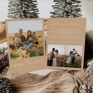 Minimalistische Weihnachten mit Fotokarte Einladung