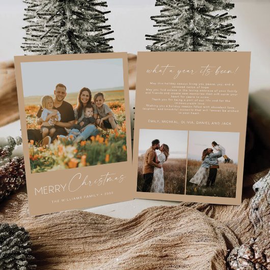 Minimalistische Weihnachten mit Fotokarte Einladung