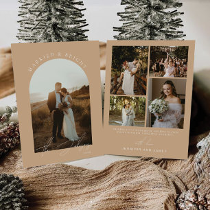 Minimalistische Weihnachten mit Fotokarte Einladung