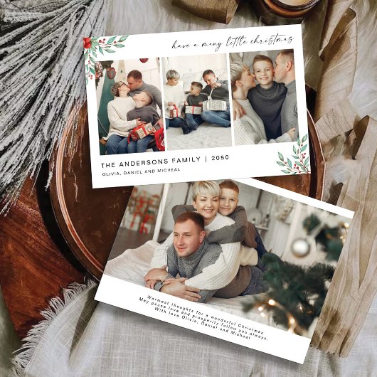 Minimalistische Weihnachten mit Fotokarte Einladung