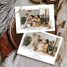 Minimalistische Weihnachten mit Fotokarte Einladung