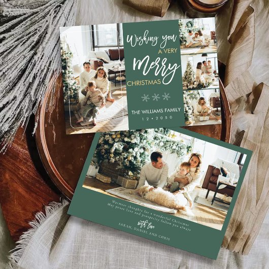 Minimalistische Weihnachten mit Fotokarte Einladung