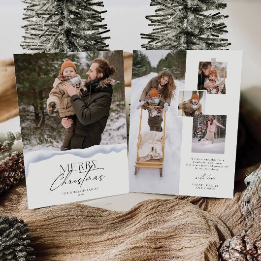 Minimalistische Weihnachten mit Fotokarte Einladung