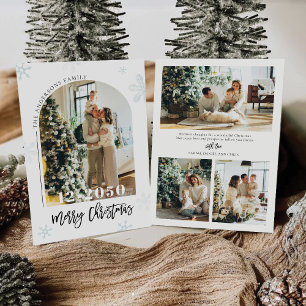 Minimalistische Weihnachten mit Fotokarte Einladung