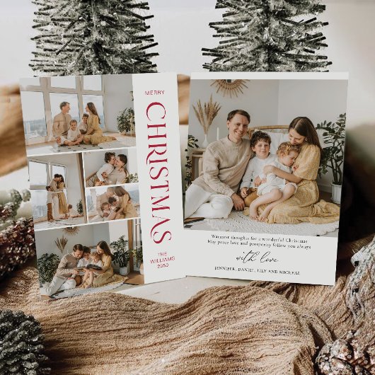 Minimalistische Weihnachten mit Fotokarte Einladung