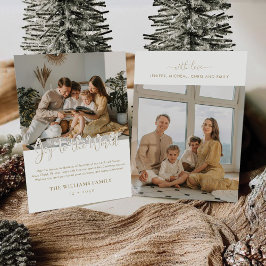 Minimalistische Weihnachten mit Fotokarte Einladung