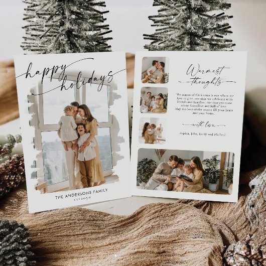 Minimalistische Weihnachten mit Fotokarte Einladung