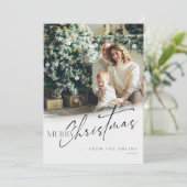 Minimalistische Weihnachten mit Fotokarte Einladung (Stehend Vorderseite)