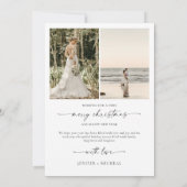 Minimalistische Weihnachten mit Fotokarte Einladung (Rückseite)