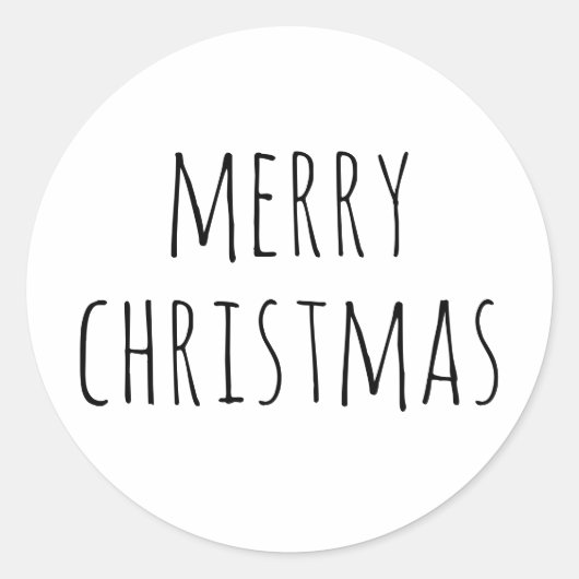 Minimalistische Weihnachten | Neutraler Feiertag Runder Aufkleber (Vorderseite)