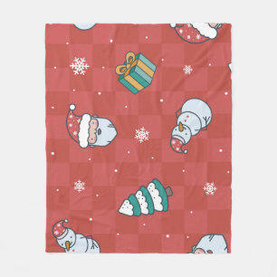 Minimalistische Weihnachten: Rotes Nahtloses Desig Fleecedecke