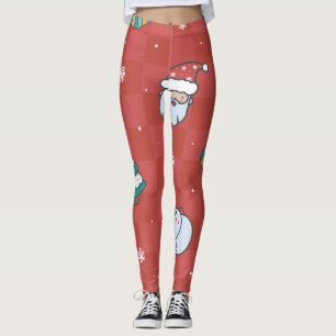 Minimalistische Weihnachten: Rotes Nahtloses Desig Leggings