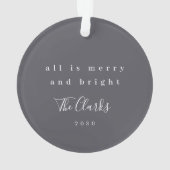 Minimalistische Weihnachten | Scandi Slate Gray Fo Ornament (Rückseite)