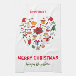 Minimalistische Weihnachten und Neues Jahr glückli Geschirrtuch