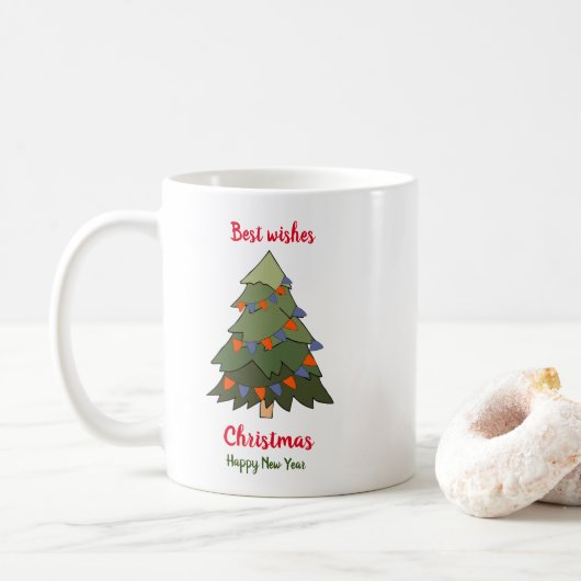 Minimalistische Weihnachten und Neues Jahr glückli Kaffeetasse (Mit Donut)