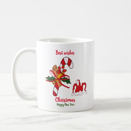 Minimalistische Weihnachten und Neues Jahr glückli Kaffeetasse (Links)