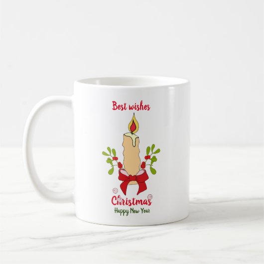 Minimalistische Weihnachten und Neues Jahr glückli Kaffeetasse (Links)