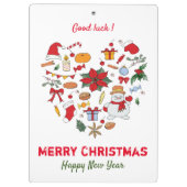 Minimalistische Weihnachten und Neues Jahr glückli Klemmbrett (Rückseite)