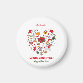 Minimalistische Weihnachten und Neues Jahr glückli Magnet