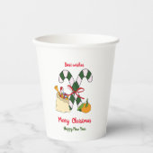 Minimalistische Weihnachten und Neues Jahr glückli Pappbecher (Vorderseite)