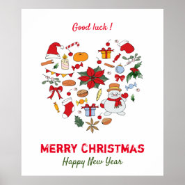 Minimalistische Weihnachten und Neues Jahr glückli Poster