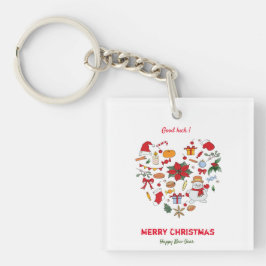 Minimalistische Weihnachten und Neues Jahr glückli Schlüsselanhänger