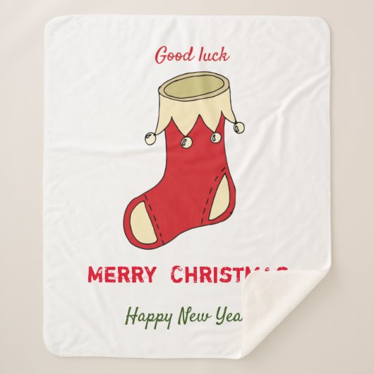 Minimalistische Weihnachten und Neues Jahr glückli Sherpadecke (Vorderseite)