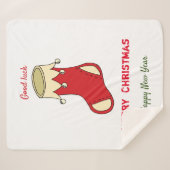 Minimalistische Weihnachten und Neues Jahr glückli Sherpadecke (Vorderseite (Horizontal))