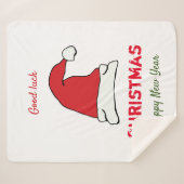 Minimalistische Weihnachten und Neues Jahr glückli Sherpadecke (Vorderseite (Horizontal))