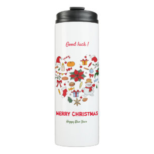 Minimalistische Weihnachten und Neues Jahr glückli Thermosbecher