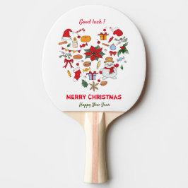 Minimalistische Weihnachten und Neues Jahr glückli Tischtennis Schläger