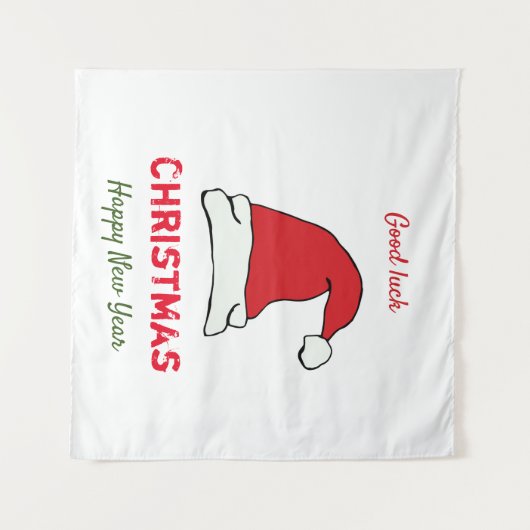 Minimalistische Weihnachten und Neues Jahr glückli Wandteppich (Vorderseite (Horizontal))