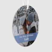 Minimalistische Weihnachten zusammen 2 Fotos Ornament (Vorderseite)