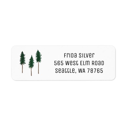 Minimalistische Weihnachts-Adresse mit Kiefern CUS (Vorne)