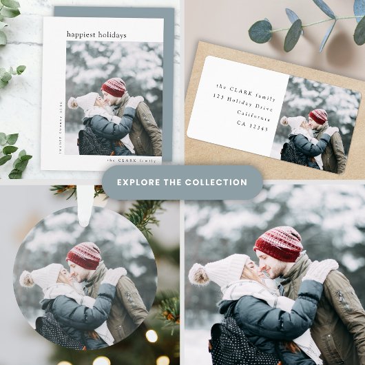 Minimalistische Weihnachts-Foto-Rücksendeadresse Adressaufkleber