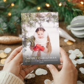 Minimalistische Weihnachts-Foto-Weihnachtskarte Einladung