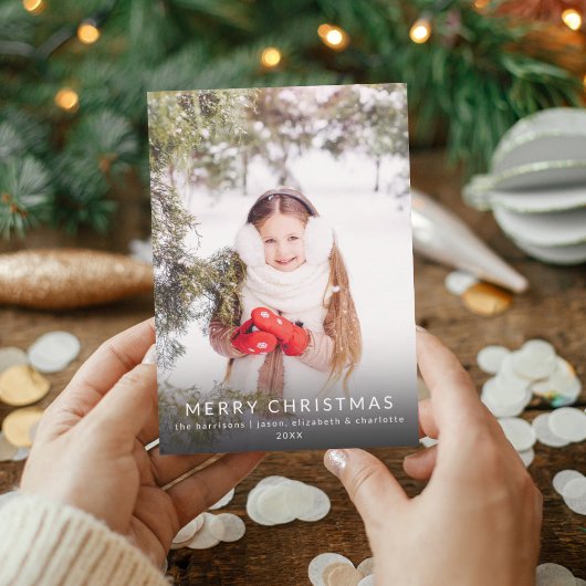 Minimalistische Weihnachts-Foto-Weihnachtskarte Einladung