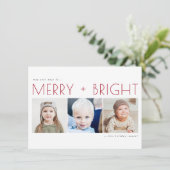 Minimalistische Weihnachts-Happy Holidays Fotokart Dankeskarte (Stehend Vorderseite)