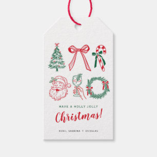 Minimalistische Weihnachts-Kalligrafie-Geschenkkar Geschenkanhänger