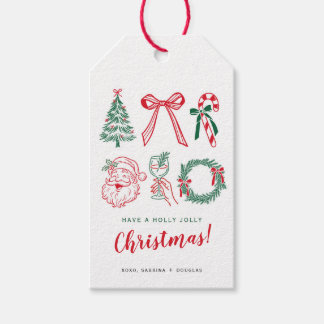Minimalistische Weihnachts-Kalligrafie-Geschenkkar Geschenkanhänger