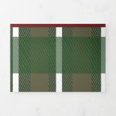 Minimalistische Weihnachts-Kariert-Ring-Logo-Hochz Dreifach Gefaltete Einladung (Cover)