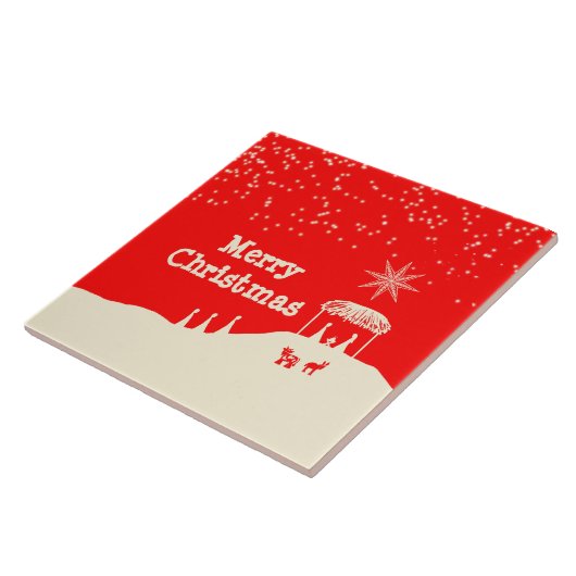 Minimalistische Weihnachts-Krippe Fliese (Seite)