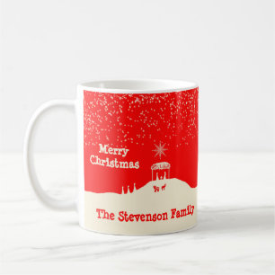 Minimalistische Weihnachts-Krippe Kaffeetasse