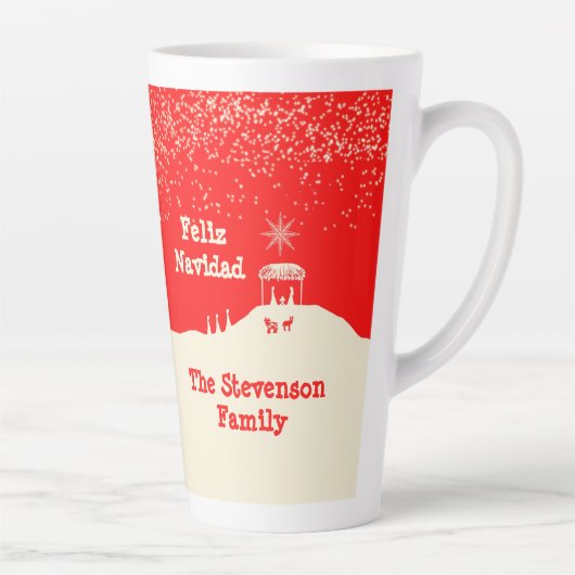 Minimalistische Weihnachts-Krippe Milchtasse (Rechts)